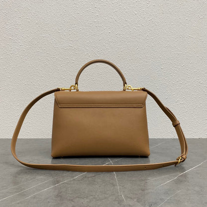 Celin Medium Nino 25 cm en cuir de veau marron avec finitions dorées