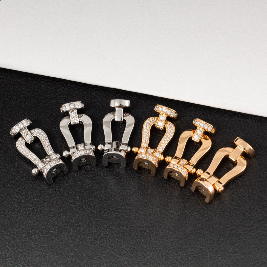 FORCE LARGE HORSESHOE FULL DIAMOND BRACELET SILVER