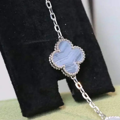 CLOVER 5 MOTIF PURPLE CHALCEDONY BRACELET COLLECTION