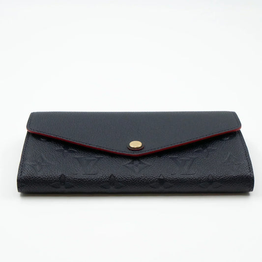 LV サラ ウォレット モノグラム アンプラント レザー 19cm ブラック レッド