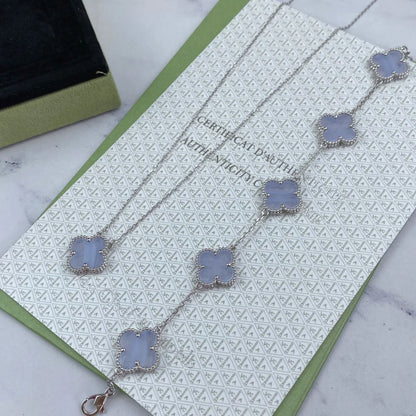 CLOVER 5 MOTIF PURPLE CHALCEDONY BRACELET COLLECTION