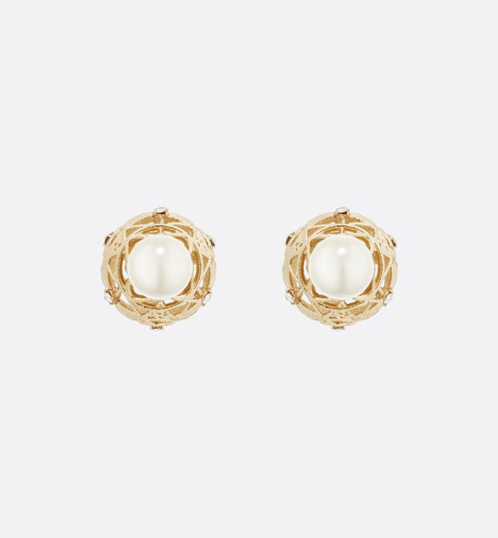 Boucles d'oreilles CD TRIBALES PERLES OR DIAMANTS