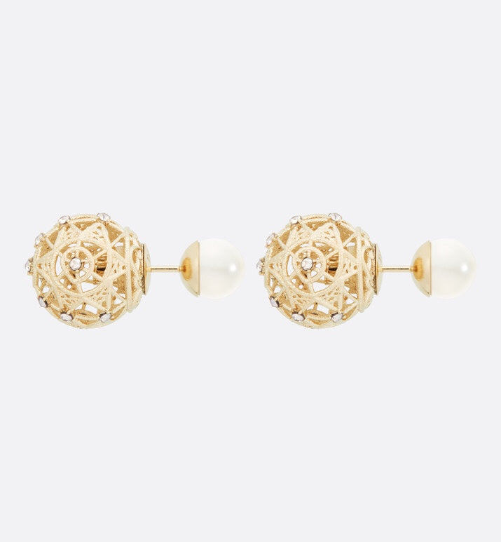 Boucles d'oreilles CD TRIBALES PERLES OR DIAMANTS