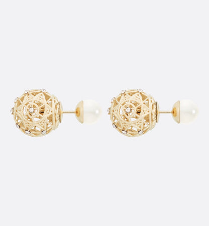 Boucles d'oreilles CD TRIBALES PERLES OR DIAMANTS