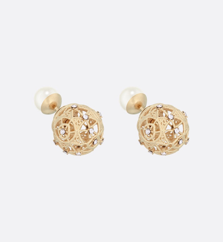 Boucles d'oreilles CD TRIBALES PERLES OR DIAMANTS