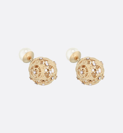 Boucles d'oreilles CD TRIBALES PERLES OR DIAMANTS