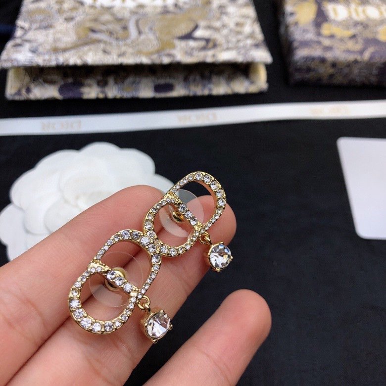 Boucles d'oreilles CD en or et diamants