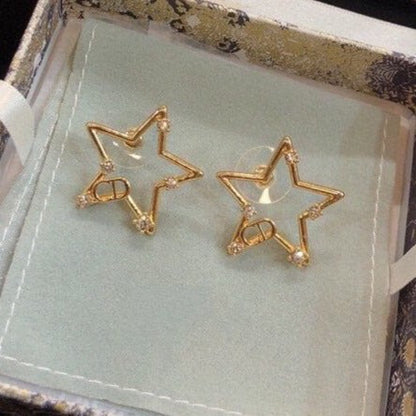 BOUCLES D'OREILLES CD ÉTOILE OR DIAMANT
