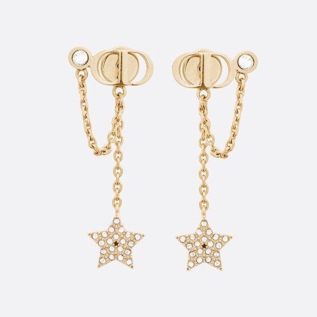 BOUCLES D'OREILLES PETIT CD STAR OR DIAMANT