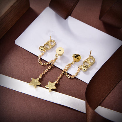 BOUCLES D'OREILLES PETIT CD STAR OR DIAMANT