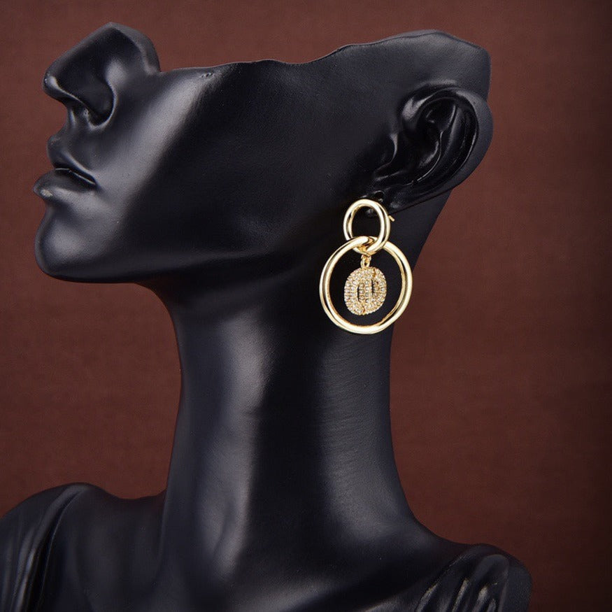 Boucles d'oreilles CD DROP en or et diamants