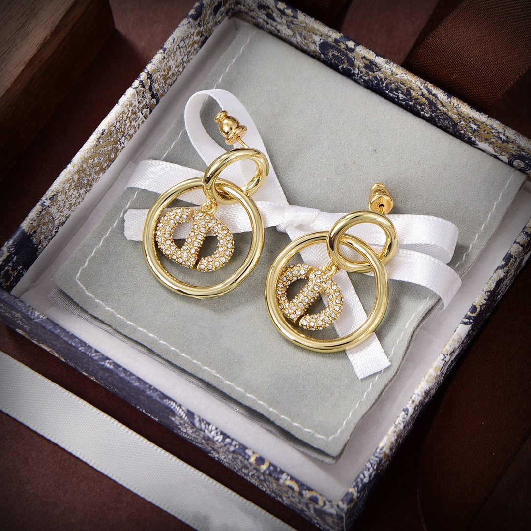 Boucles d'oreilles CD DROP en or et diamants