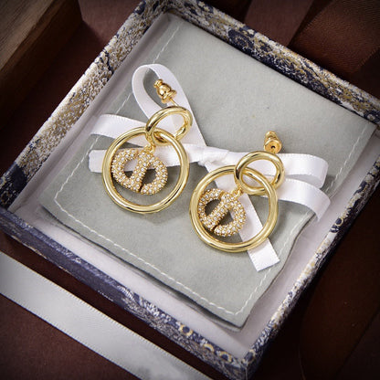 Boucles d'oreilles CD DROP en or et diamants