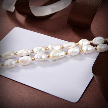 Collier CD en or et perles