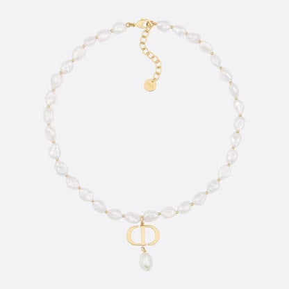 Collier CD en or et perles
