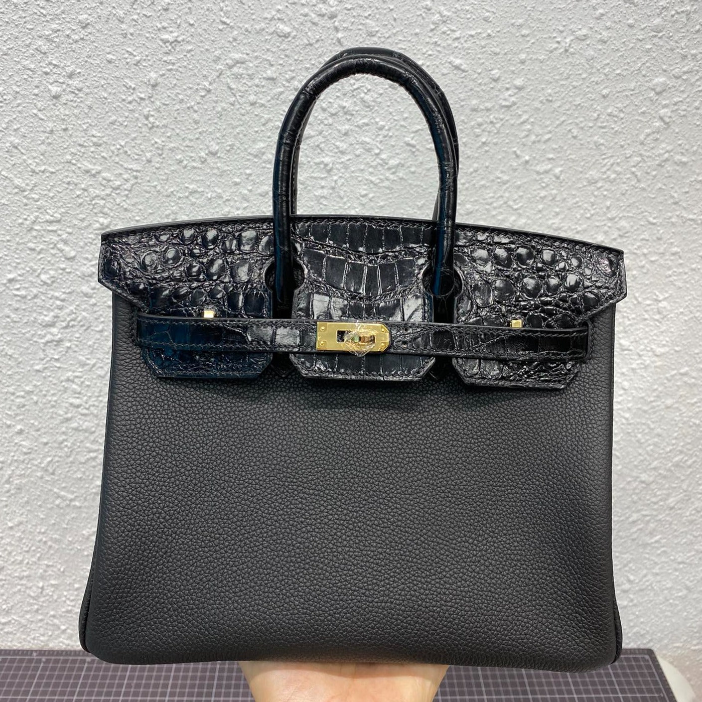 HM バーキン 25cm ブラック クロコダイル＆トゴレザー ゴールド金具