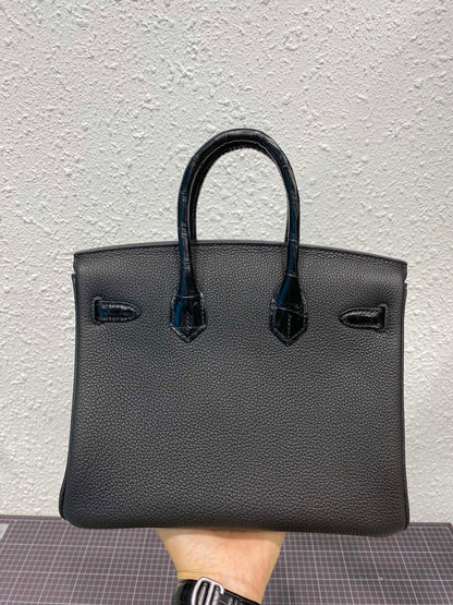HM バーキン 25cm ブラック クロコダイル＆トゴレザー ゴールド金具