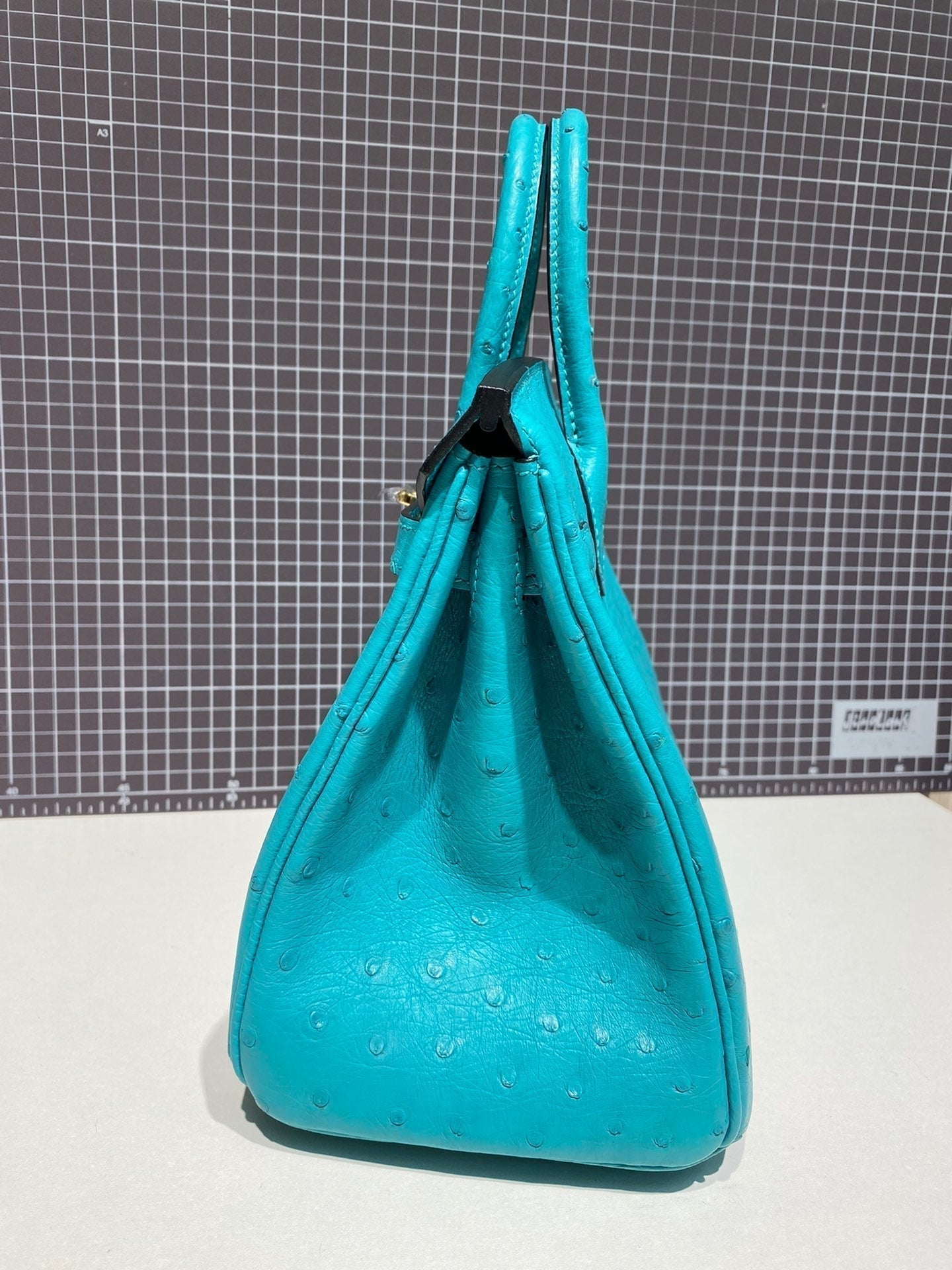 HM バーキン 30cm クラウドブルー オーストリッチレザー ゴールド金具