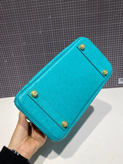 HM バーキン 30cm クラウドブルー オーストリッチレザー ゴールド金具