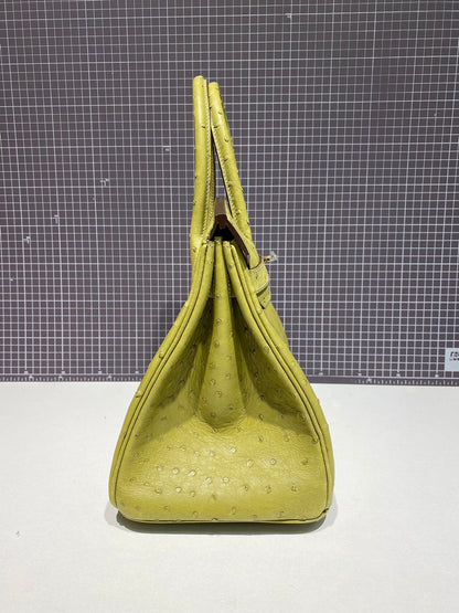 HM バーキン 30cm ライム オーストリッチレザー ゴールド金具