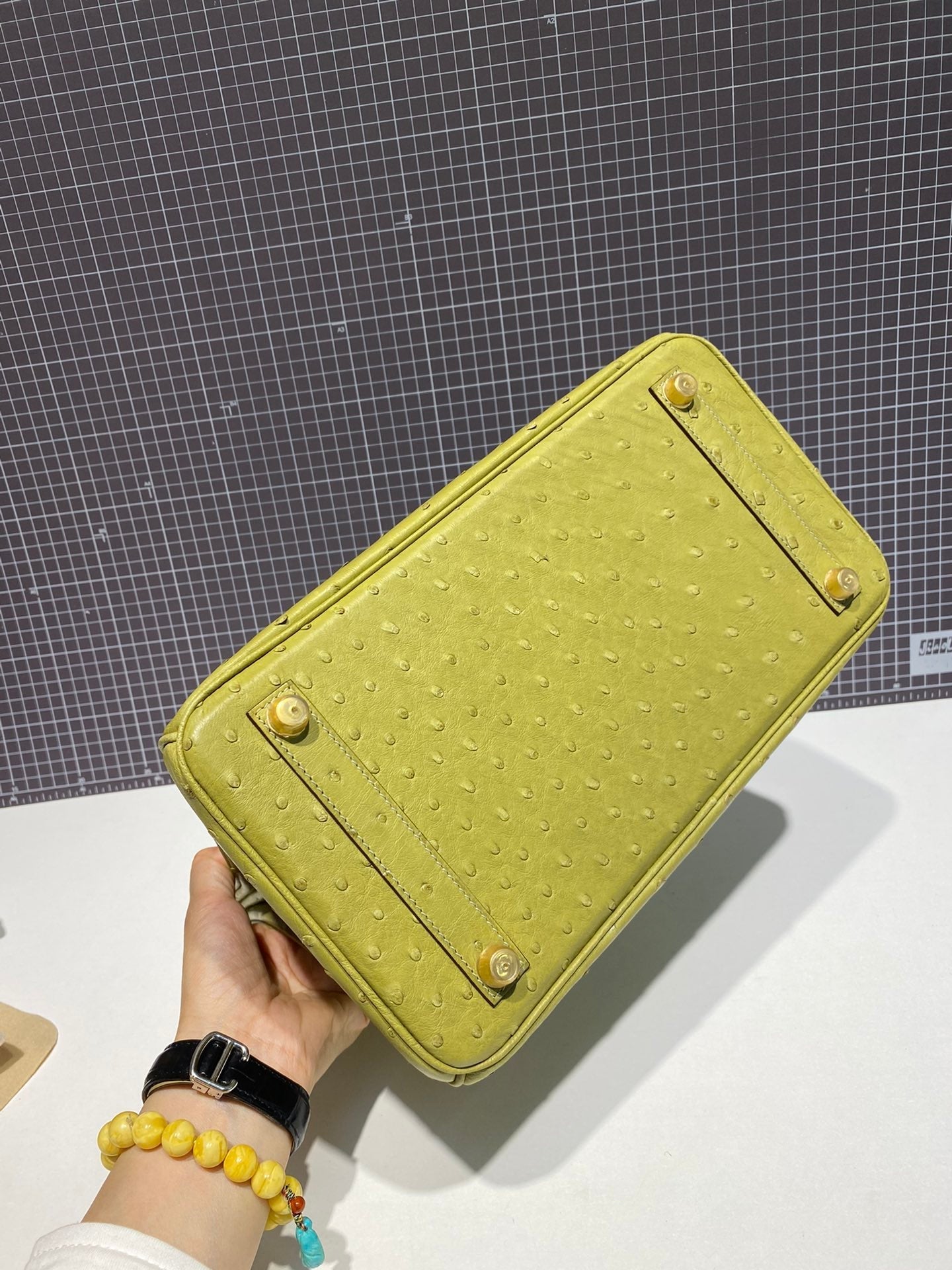 HM バーキン 30cm ライム オーストリッチレザー ゴールド金具