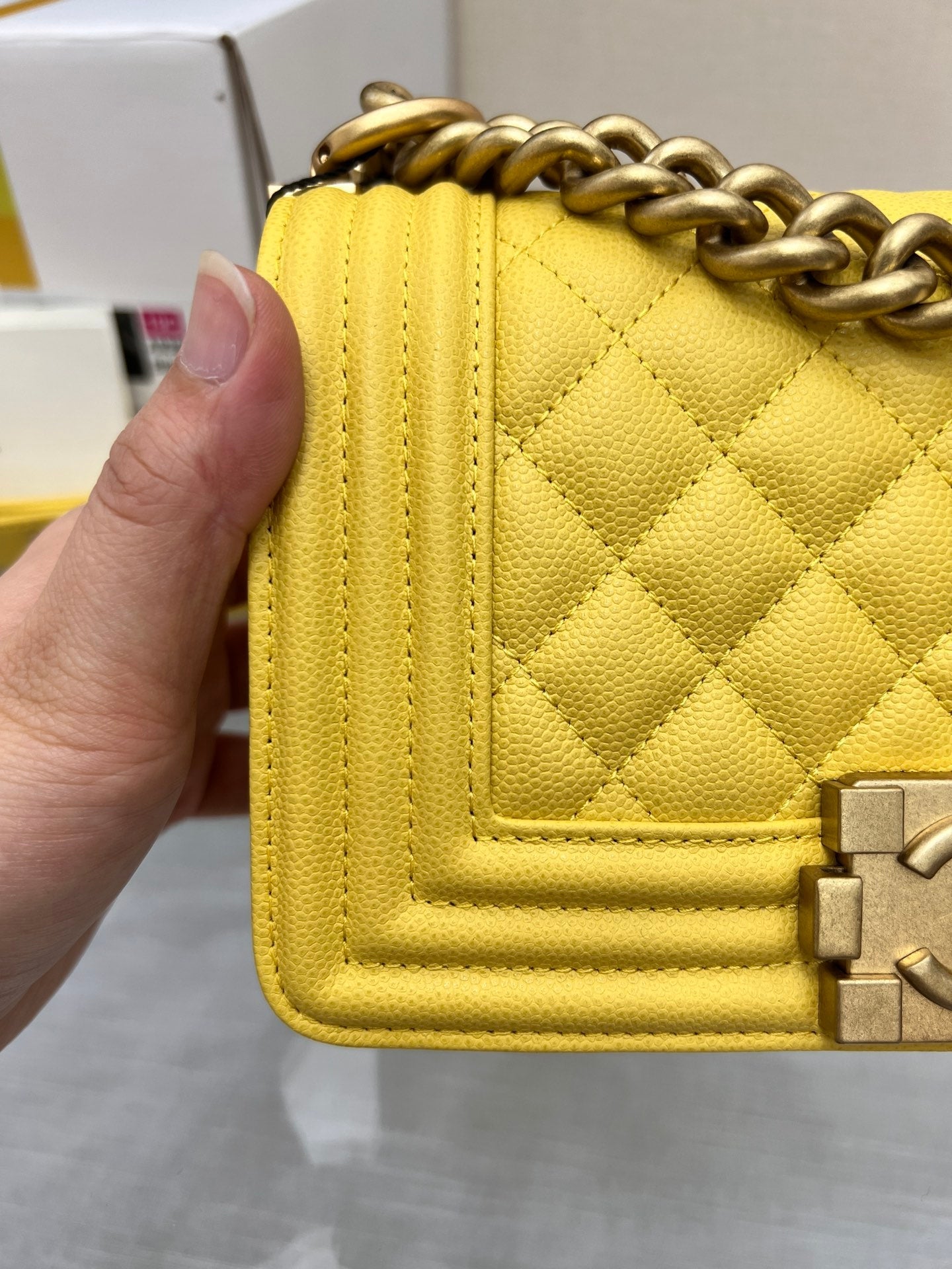ボーイズバッグ スモール 20 イエローキャビア ゴールド金具