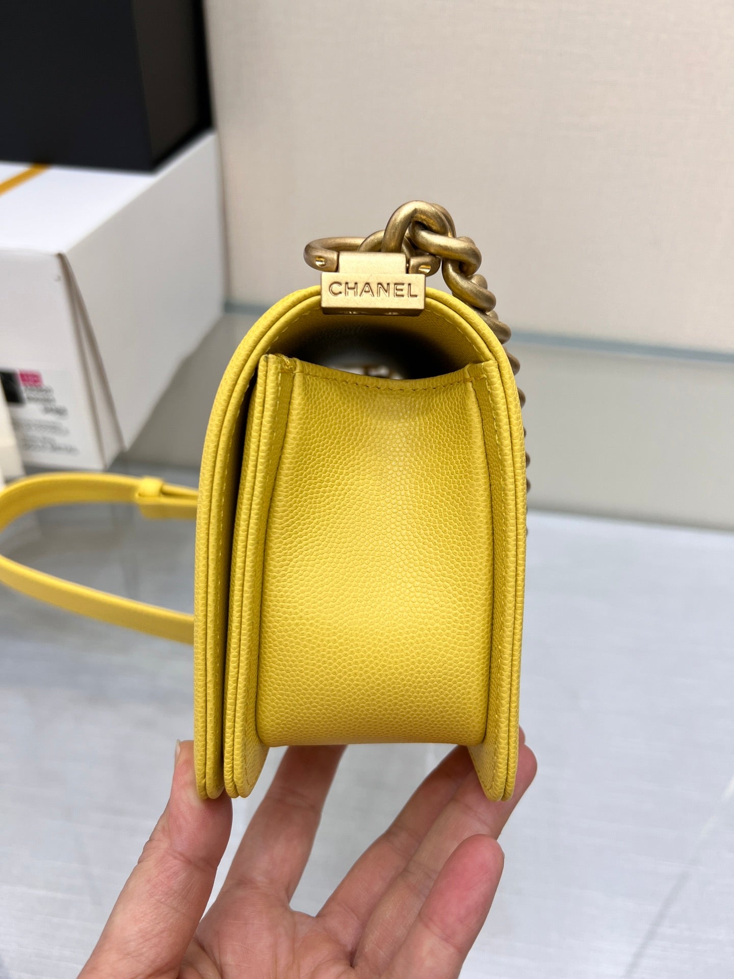 ボーイズバッグ スモール 20 イエローキャビア ゴールド金具