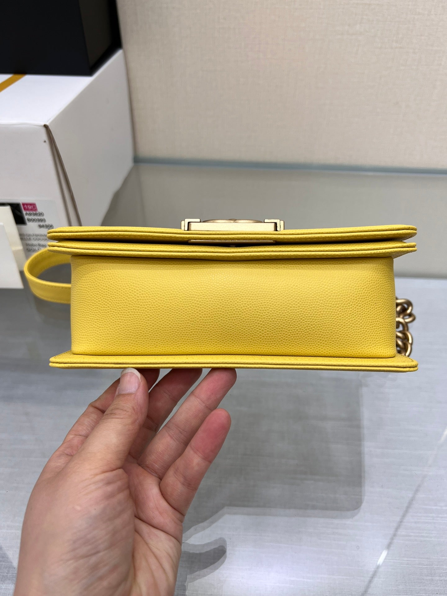 ボーイズバッグ スモール 20 イエローキャビア ゴールド金具