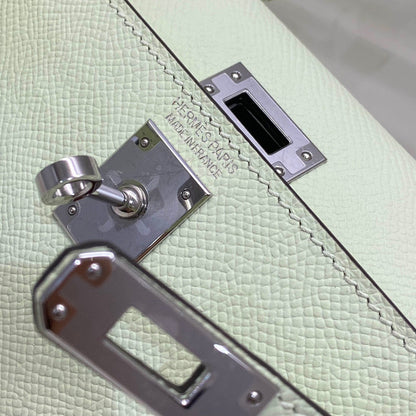 HM KELLY MINI 20 SEAFOAM EPSOM QUINCAILLERIE ARGENTÉE