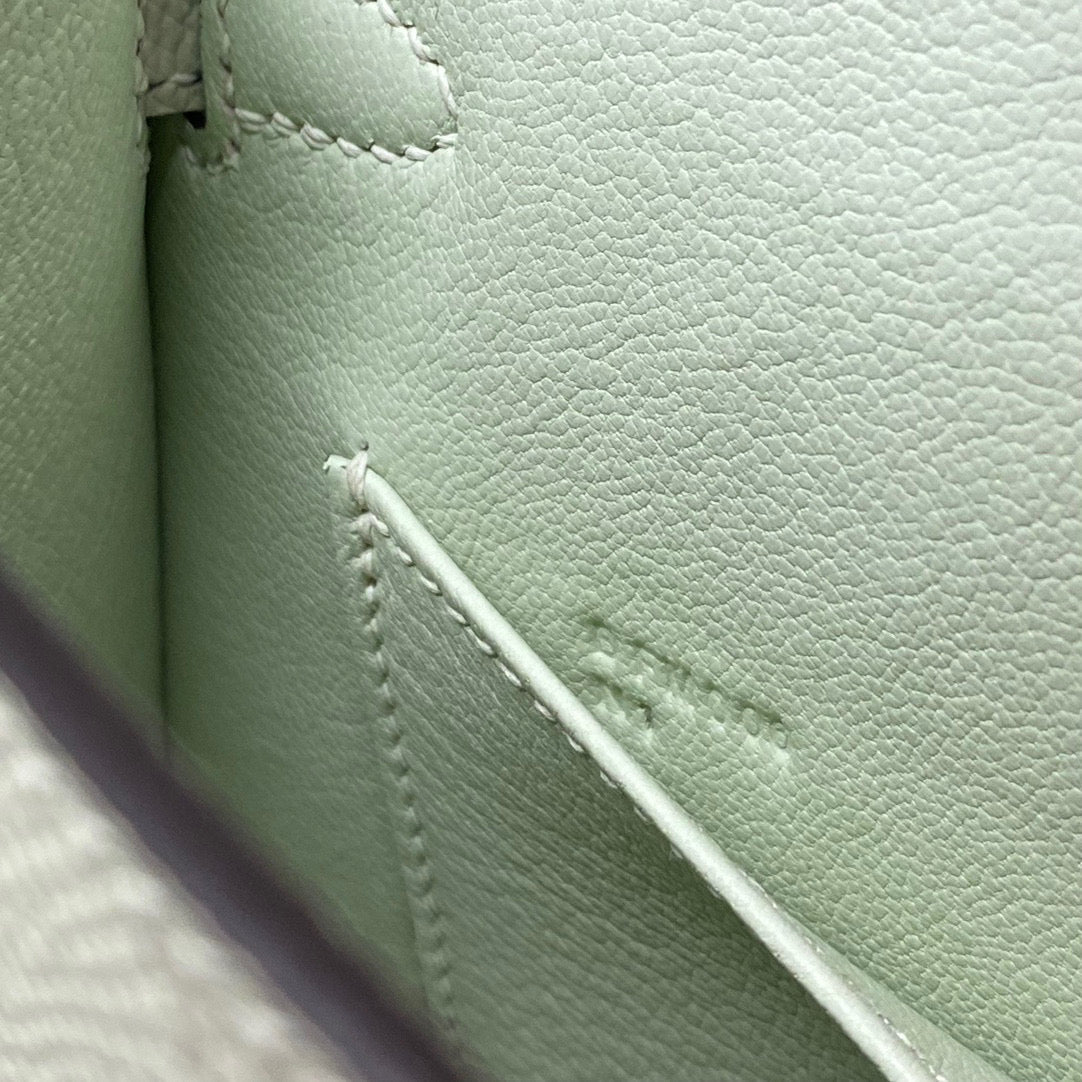 HM KELLY MINI 20 SEAFOAM EPSOM QUINCAILLERIE ARGENTÉE
