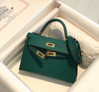 HM KELLY MINI 20 EPSOM VERT QUINCAILLERIE OR