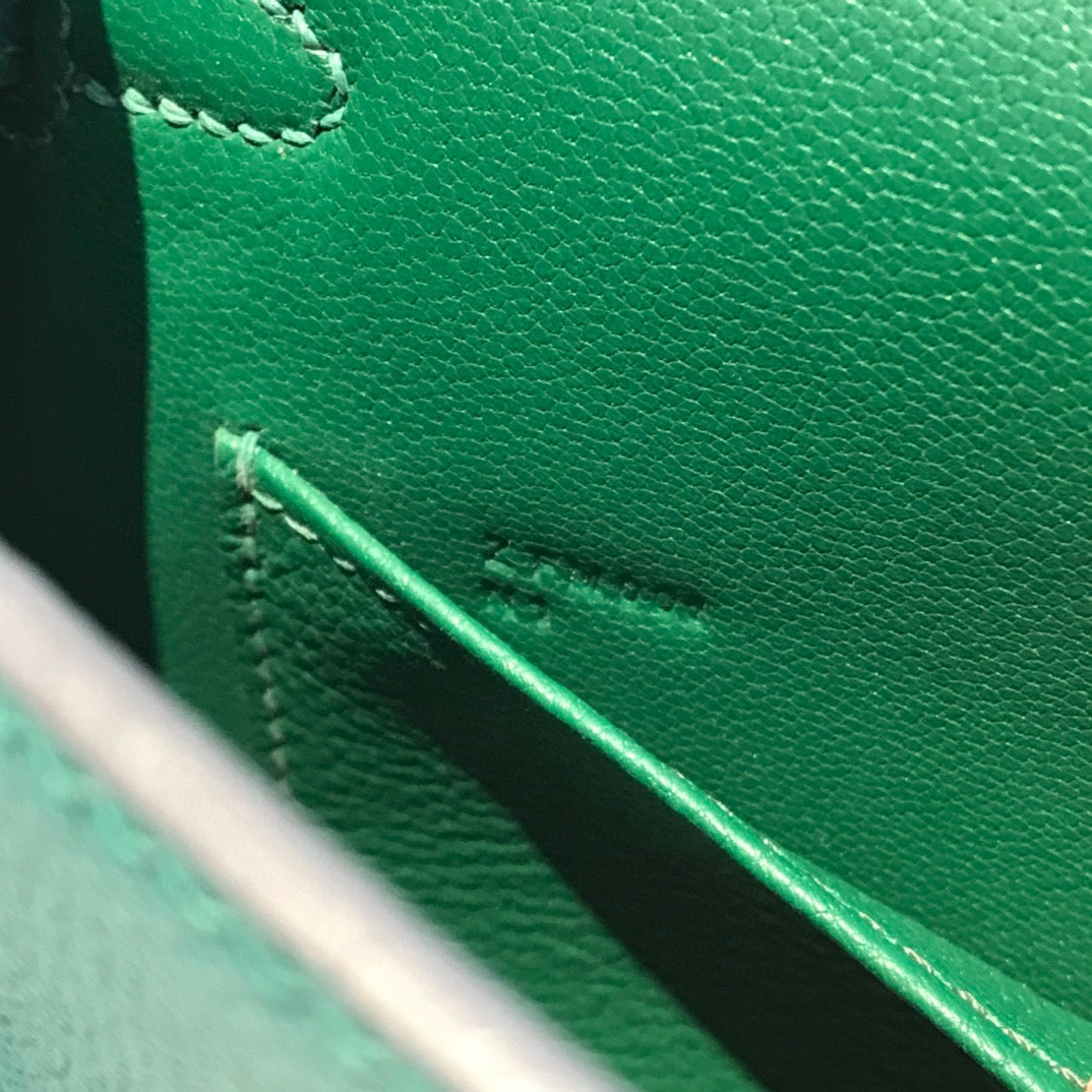 HM KELLY MINI 20 EPSOM VERT QUINCAILLERIE OR