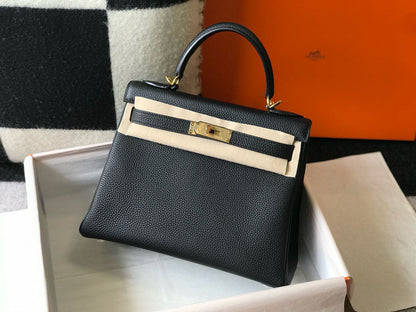HM KELLY 28CM NOIR TOGO QUINCAILLERIE OR