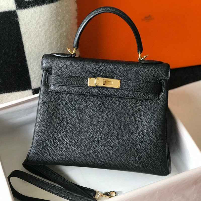 HM KELLY 28CM NOIR TOGO QUINCAILLERIE OR