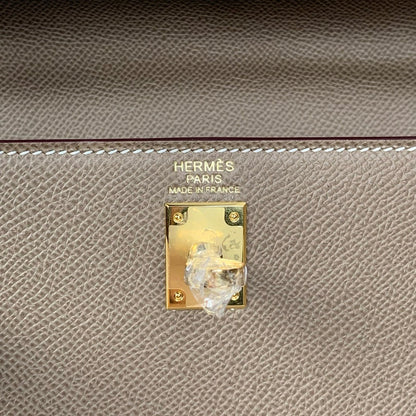 HM KELLY 28CM ÉTOUPE EPSOM QUINCAILLERIE DORÉ