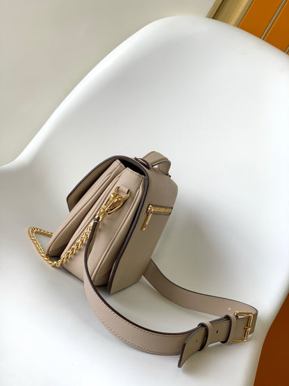 Oxford Lockme 22 cm en cuir de veau grège 