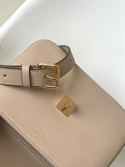 Oxford Lockme 22 cm en cuir de veau grège 