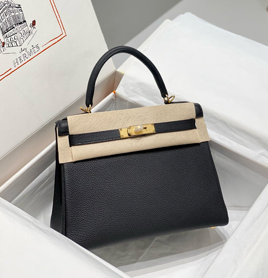 HM ケリー 25cm ブラック トーゴ ゴールド金具