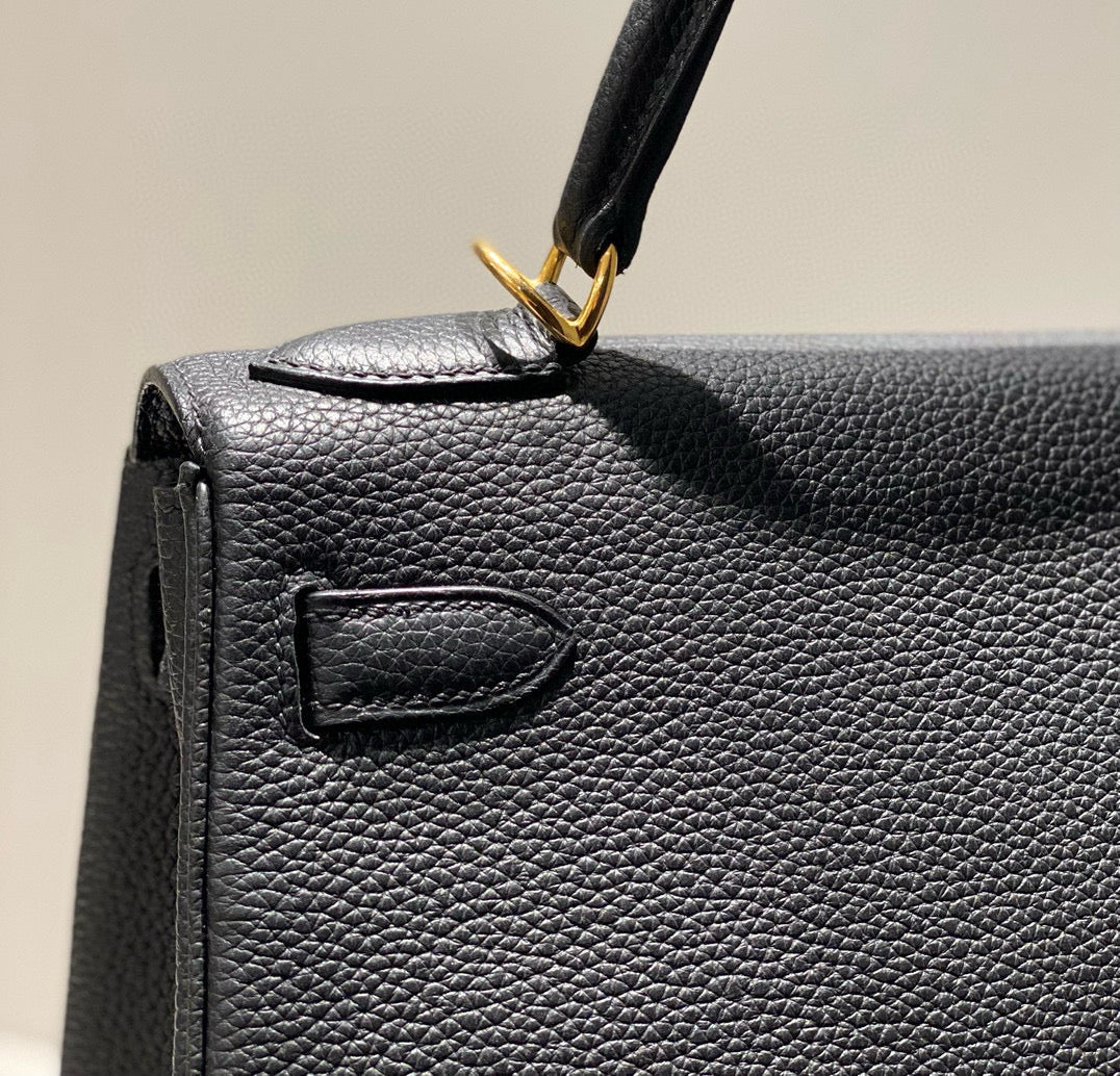 HM ケリー 25cm ブラック トーゴ ゴールド金具