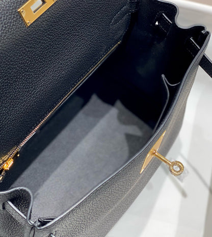 HM ケリー 25cm ブラック トーゴ ゴールド金具