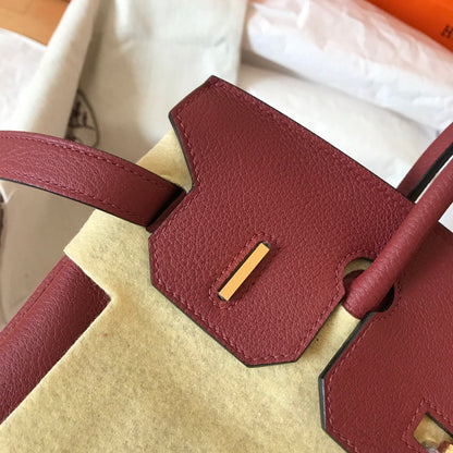 HM BIRKIN 25CM VIN ROUGE CUIR TOGO QUINCAILLERIE DORÉ