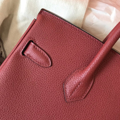 HM BIRKIN 25CM VIN ROUGE CUIR TOGO QUINCAILLERIE DORÉ
