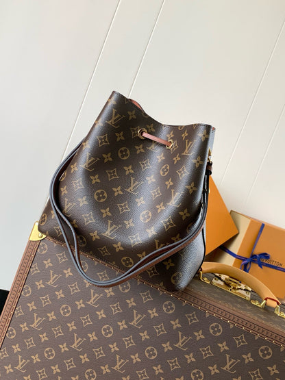 NeoNoe MM 26 cm en toile monogrammée marron