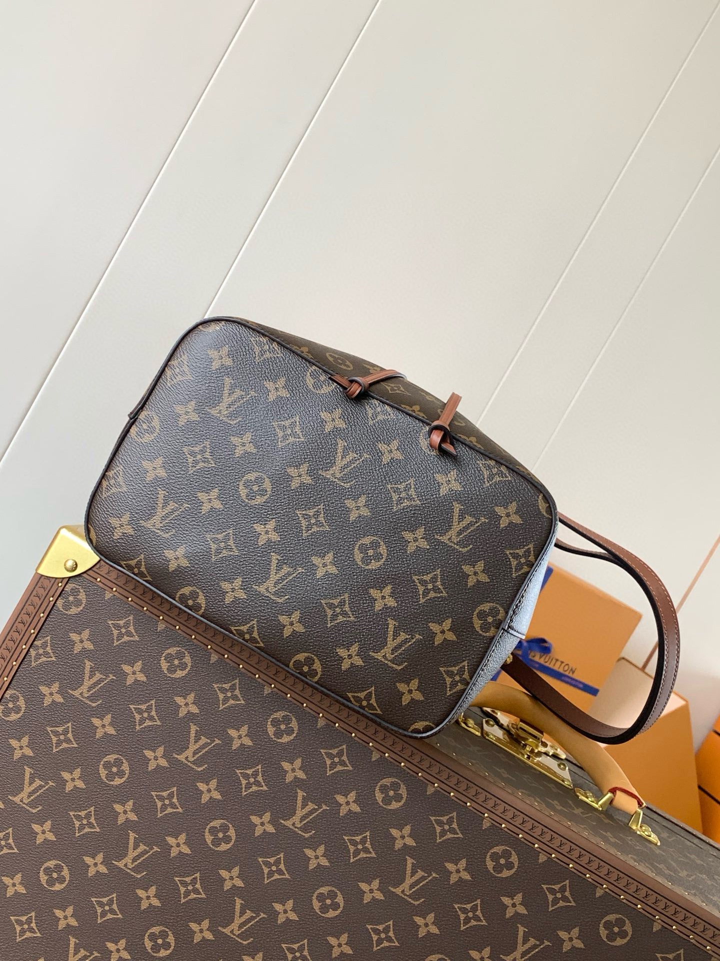 NeoNoe MM 26 cm en toile monogrammée marron