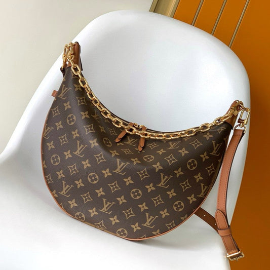 Sac hobo LV Loop 38 cm en toile monogram marron