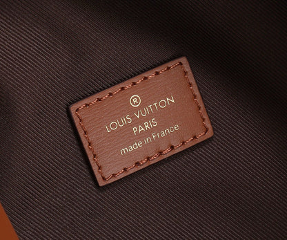 LV hobo Loop Bag 38cm Brown Monogram Canvas