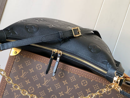 LV ホーボー ループバッグ 38cm ブラック モノグラム アンプラント レザー