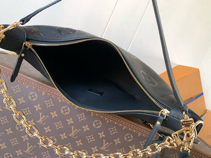 LV ホーボー ループバッグ 38cm ブラック モノグラム アンプラント レザー