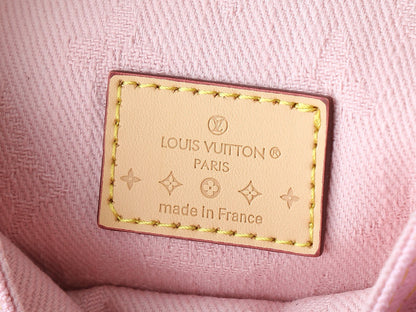LV サンセットバッグ 27cm ピンクモノグラムデニム ゴールド金具