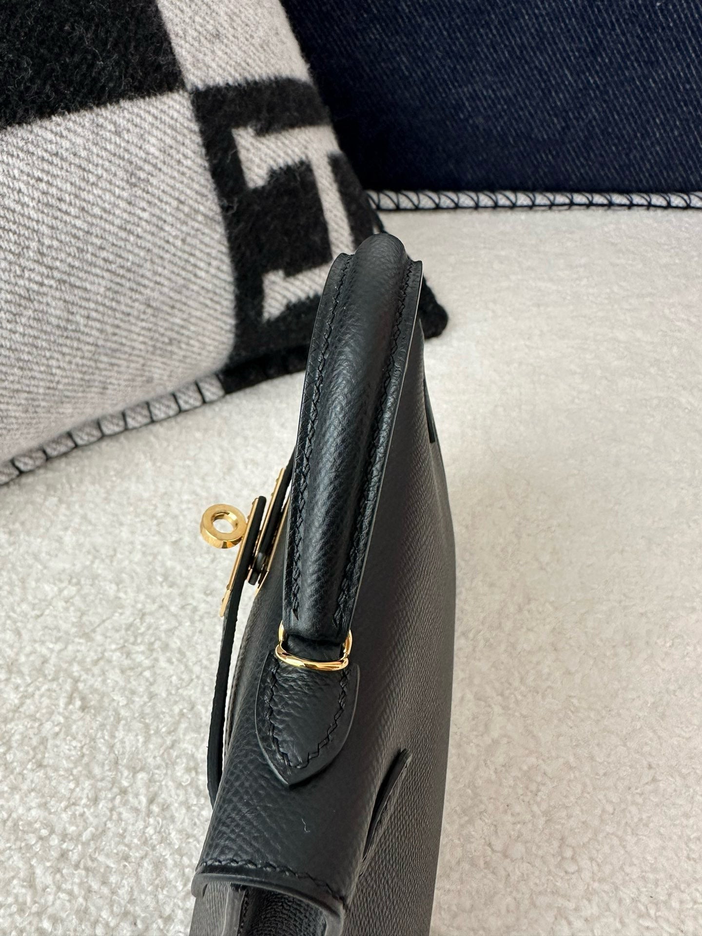 HM ミニケリー 19cm ブラック エプソム ゴールド金具 ベストバージョン